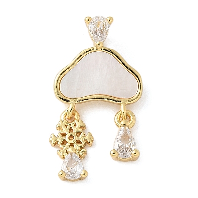 Brass Micro Pave Cubic Zirconia Pendants KK-K298-24A-G-1