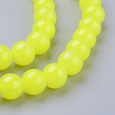 Imitation Jade Glass Round Beads Strands X-DGLA-S076-8mm-09-1