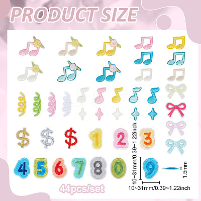 40Pcs Computerized Embroidery Polyester Iron on/Sew on Patches PATC-WH0021-071-1
