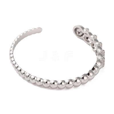 Brass Micro Pave Clear Cubic Zirconia Cuff Bangle BJEW-K239-02P-1
