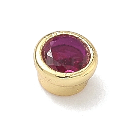 Flat Round Brass Micro Pave Cubic Zirconia Cabochons KK-P345-13G-A05-1