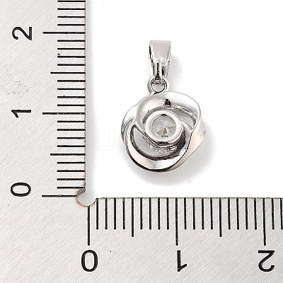 Brass Micro Pave Clear Cubic Zirconia Pendants ZIRC-L104-011P-1