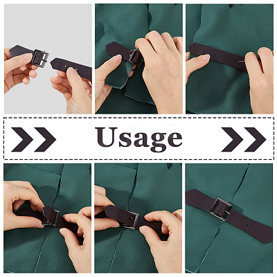 8 Sets PU Leather Sew on Toggle Buckles AJEW-HS0001-54A-1