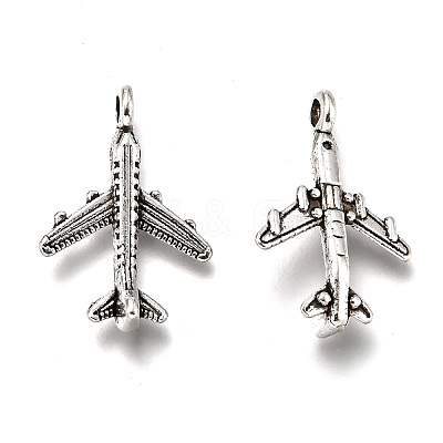 Antique Silver Tibetan Style Passenger Airplane Pendants X-TIBEB-A101638-AS-LF-1