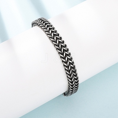 304 Stainless Steel Wheat Chain Bracelets for Women Men BJEW-C148-01AS-1