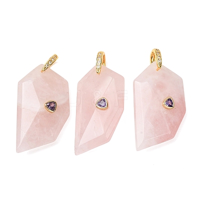 Natural Rose Quartz Pendants GG-CBA51ED-04G-03-1