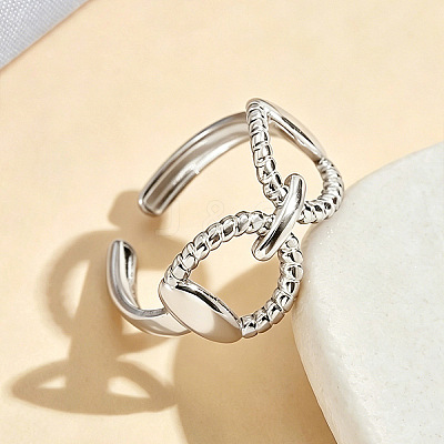 Twist 304 Stainless Steel Cuff Open Rings WGC496E-01-1