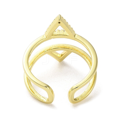 Brass Triangle Open Cuff Ring RJEW-A042-02-1