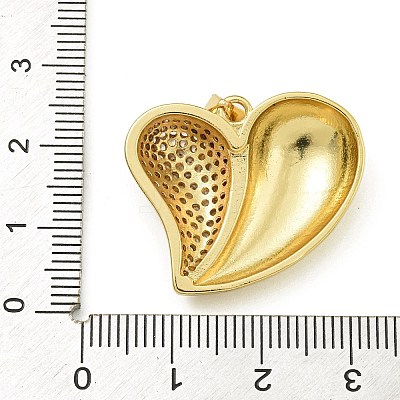 Rack Plating Brass Micro Pave Clear Cubic Zirconia Pendants KK-Z067-07G-02-1