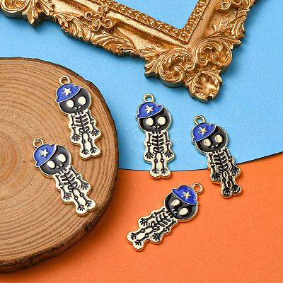 5Pcs Alloy Enamel Pendants ENAM-YW0001-49C-1