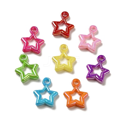 Plating Opaque Acrylic Pendants OACR-E039-57-1
