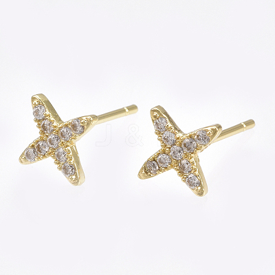Brass Ear Studs KK-S348-215-1