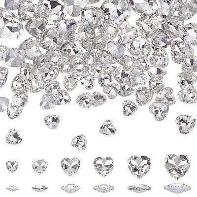 94Pcs 6 Styles Glass Rhinestone Cabochons FIND-FG0003-77B-1