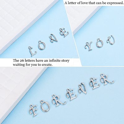 Alloy Mixed Letter Pendants PALLOY-PH0012-42-1