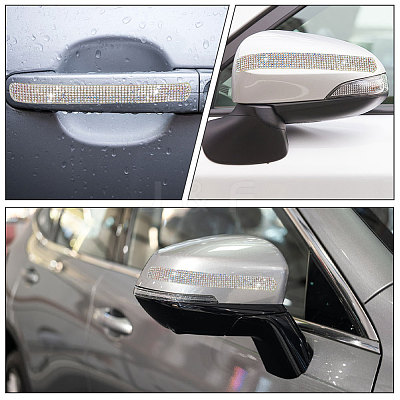 10Pcs 2 Style Car Door Handle Bling Rhinestones Stickers AJEW-GF0007-36-1