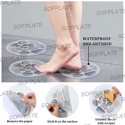 8Pcs PEVA Bathtub Anti-slip Stickers with Scraper DIY-SP0006-68-1
