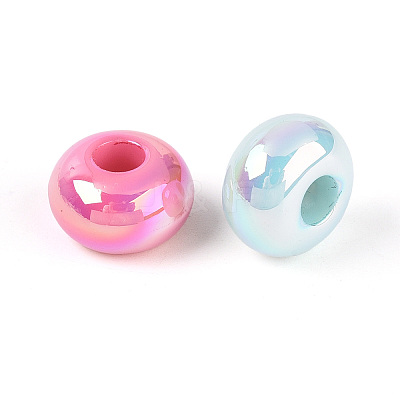 UV Plating Luminous Opaque Acrylic European Beads X-OACR-N154-04-1