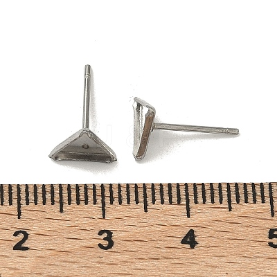 Tarnish Resistant Earring Cabochon Settings 304 Stainless Steel Ear Studs Blank Settings STAS-Q170-11-1