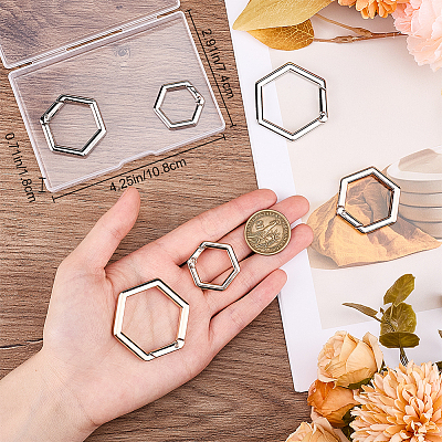 6Pcs 6 Styles Alloy Spring Gate Rings FIND-BBC0002-40-1