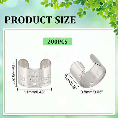 200Pcs 304 Stainless Steel Ear Cuff Findings FIND-DC0002-20-1