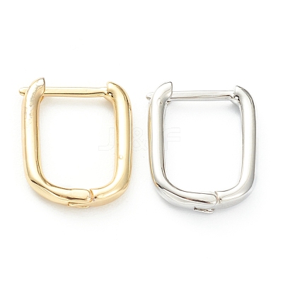 Brass Huggie Hoop Earrings EJEW-P189-01-1