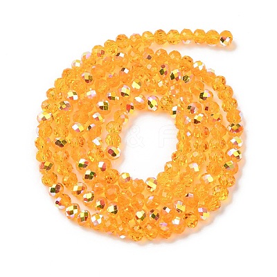 Electroplate Transparent Glass Beads Strands EGLA-A046-01A-07-1