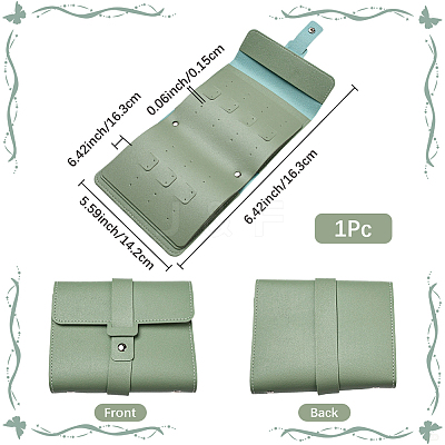CutHollow 1Pc PU Imitation Leather Earring Storage Bags EDIS-CL0001-01B-1