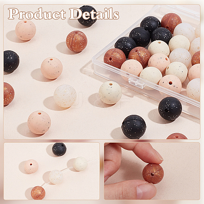 50Pcs 5 Colors Food Grade Eco-Friendly Silicone Focal Beads SIL-PH0001-27-1