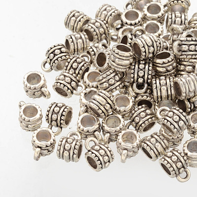 Charm Carrier Barrel Tibetan Silver Tube Bails AB644H-1
