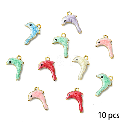 10Pcs 304 Stainless Steel Enamel Charms STAS-YW0003-43A-1