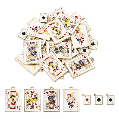 28Pcs 7 Styles Rack Plating Alloy Enamel Pendants ENAM-YW0005-62-1