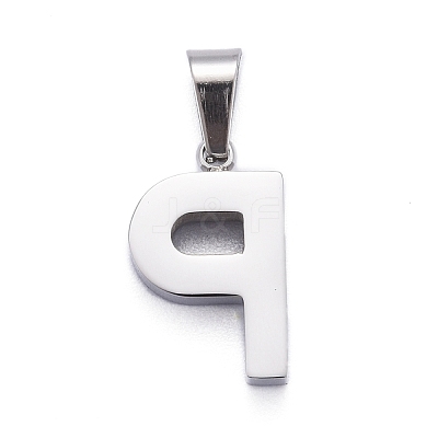 Non-Tarnish 304 Stainless Steel Letter Pendants STAS-H127-P-P-1