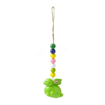 Easter Theme Plastic Rabbit Pendant Decorations HJEW-TAC0013-16B-1