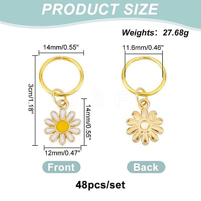 24Pcs Alloy Enamel & Iron Braiding Hair Pendants Decoration Clips OHAR-AB00008-1
