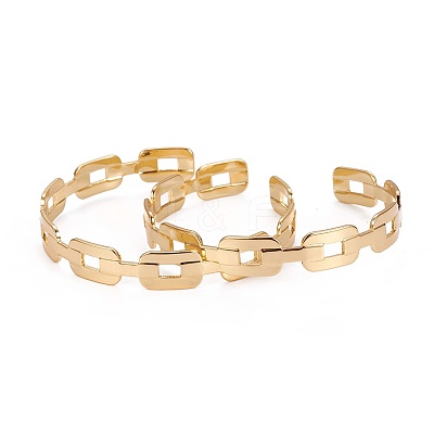 Long-Lasting Plated Brass Cuff Bangles BJEW-E370-08G-1