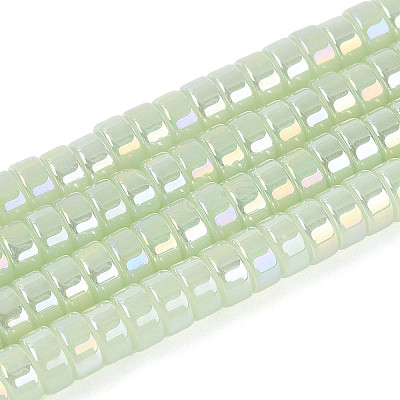 AB Color Plated Imitation Jade Glass Beads Strands GLAA-T026-3x6mm-J02-1