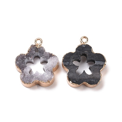 Natural Druzy Agate Pendants G-T131-24-1