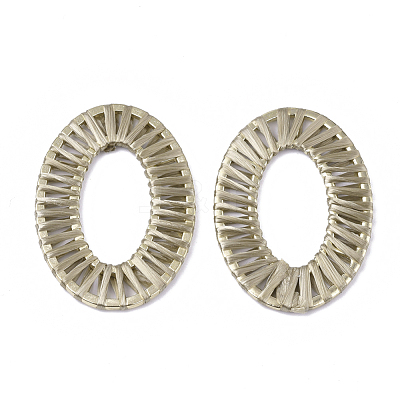 Handmade Raffia Woven Linging Rings WOVE-Q077-22-1