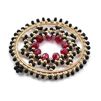 Seed Beads Beaded Pendants PALLOY-MZ00386-01-1