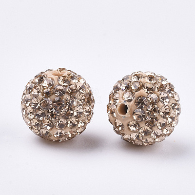 Handmade Polymer Clay Rhinestone Beads RB-S250-12mm-A7-1