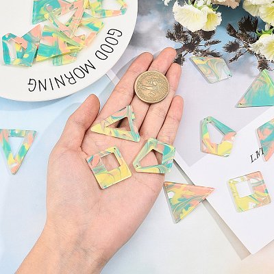 20Pcs 5 Style Acrylic Pendants MACR-SC0001-07-1
