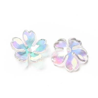 Transparent Acrylic Flower Bead Caps X-MACR-C009-13-1