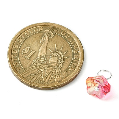Glass Flower Charms PALLOY-JF02280-1