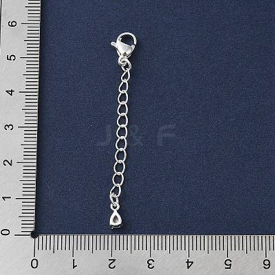 Brass Micro Pave Clear Cubic Zirconia Chain Extender KK-G491-52C-S-1