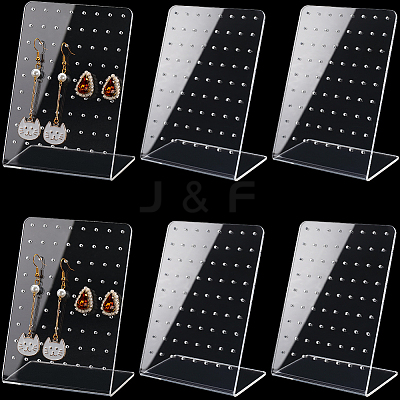 6Pcs Organic Glass Slant Back Jewelry Display Stands ODIS-CP0001-05-1