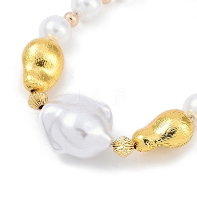 Rack Plating Brass Beaded Bracelets BJEW-P341-07A-G-1