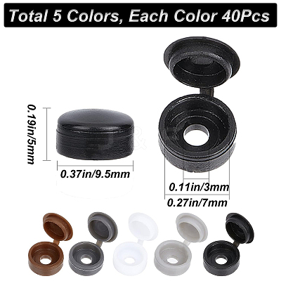 200Pcs 5 Colors Plastic Furniture Fence Screw Hole Plug FIND-GF0004-65-1