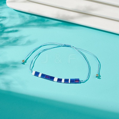Glass Seed Link Bracelet BJEW-JB08894-03-1