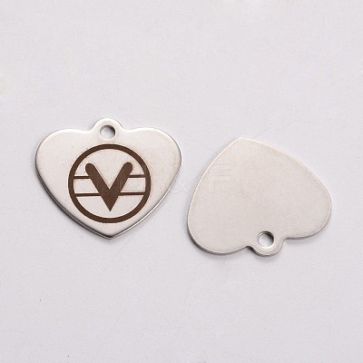 Tarnish Resistant 201 Stainless Steel Heart Pendants LS-STAS-L165-E05-1