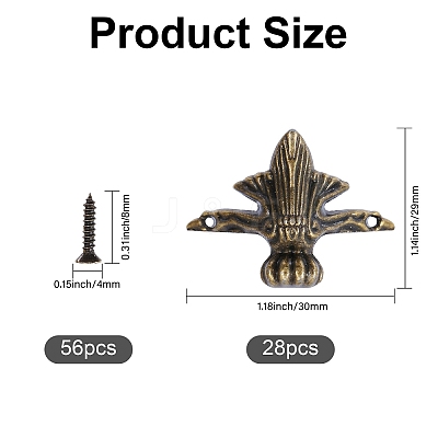 Zinc Alloy Box Corner Protectors FIND-WH0260-47-1
